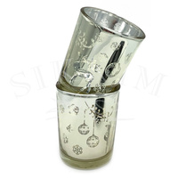 Świecznik szklany `Silver Frost`